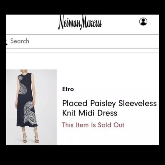 Etro Placed Paisley Knit Midi Sleeveless Dress Navy White New Size 40 US 4 $2165 - Picture 10 of 16